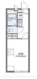 レオパレスベル芦屋 1Kの間取図画像