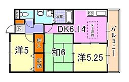 ベルフォーレ森 3DKの間取図画像