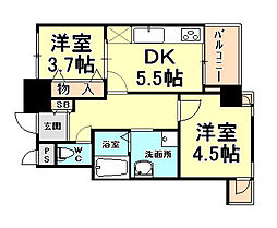 打出アーバンライフ 2DKの間取図画像
