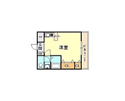 グランツ御影 ワンルームの間取図画像