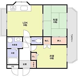 ドリームハイツ2 2LDKの間取図画像