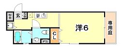 リバーレ六甲道 1Kの間取図画像