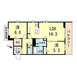 シャーメゾンガーデンズ芦屋浜町 2LDKの間取図画像