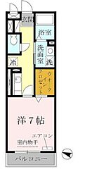 グランメール楠 1Kの間取図画像