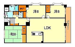 メゾンドカルム住吉 3LDKの間取図画像