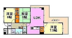 シプレ芦屋 3LDKの間取図画像