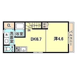 ST 1DKの間取図画像