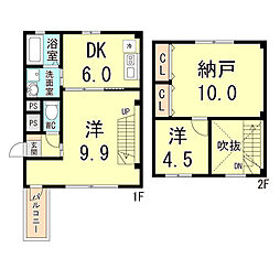 アルユータ六甲道 2SDKの間取図画像
