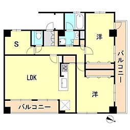 ブラゾーネ芦屋 2SLDKの間取図画像