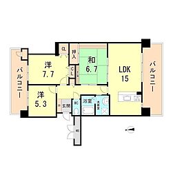 ウエストコート4番街北棟3番館 3LDKの間取図画像