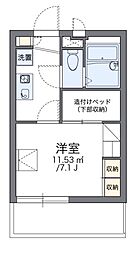 レオパレスル・コントワール6 1Kの間取図画像