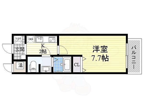 ルミエール清水谷 ｜大阪府大阪市中央区玉造２丁目(賃貸マンション1K・3階・23.27㎡)の写真 その2