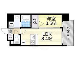 大阪市東成区玉津2丁目マンション 1LDKの間取図画像
