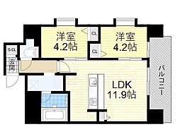 スプランディッド玉造 2LDKの間取図画像