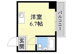 キャピタル今里 ワンルームの間取図画像