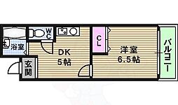 楠マンション3 1DKの間取図画像