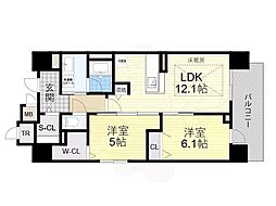 IBCレジデンスウェスト 2LDKの間取図画像