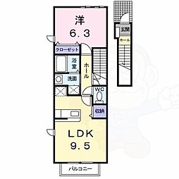ディアコート・F 1LDKの間取図画像