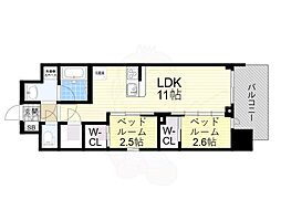 コンフォリア・リヴ淡路町一丁目 2LDKの間取図画像