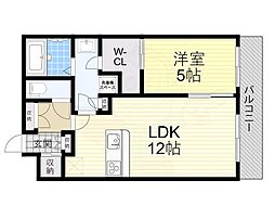 カーサフェリーチェ 1LDKの間取図画像