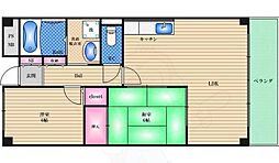 ビューテラス清水谷 2LDKの間取図画像