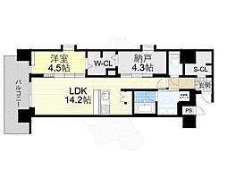 Draw上本町 1SLDKの間取図画像