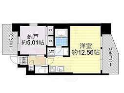 プレジオ玉造 ワンルームの間取図画像