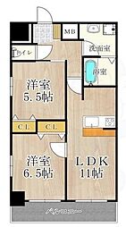メゾン・デ・ノムラ島之内 2LDKの間取図画像