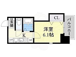 シティライフエイペックス大手通 1Kの間取図画像