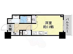 エスリード長堀タワー ワンルームの間取図画像