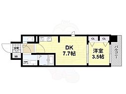ファステート大阪ベースシティ 1DKの間取図画像