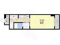 アリビオ夕陽丘 1Kの間取図画像