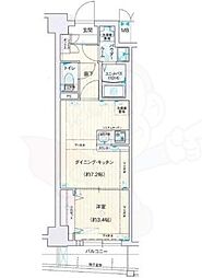 大阪市東成区中道4丁目マンション 1DKの間取図画像