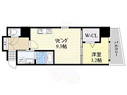 アーバネックス真田山 1DKの間取図画像