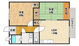 グルミエール大谷 2LDKの間取図画像