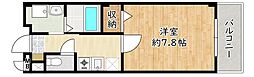 ヴィンテージ・高智穂 1Kの間取図画像