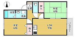 エスポアール稲荷 2LDKの間取図画像