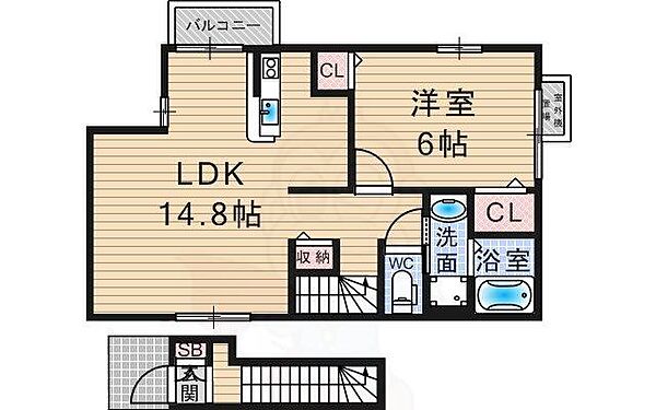 アヌジックK・K ｜兵庫県伊丹市池尻２丁目(賃貸アパート1LDK・2階・52.71㎡)の写真 その2