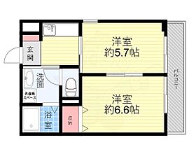 クロスアベニュー 201 ｜ 兵庫県宝塚市中筋８丁目20番8号（賃貸アパート2K・2階・33.83㎡） その2