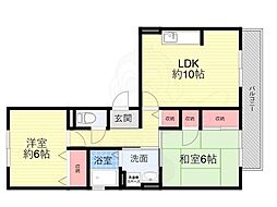 サンハイツツチタニ 2LDKの間取図画像