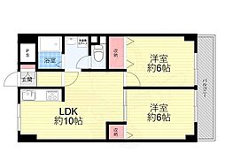 メゾンうねの 2LDKの間取図画像
