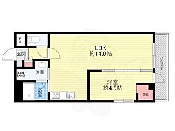 グランジュテ寺畑 1LDKの間取図画像