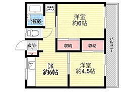 クボタハイツ 2DKの間取図画像
