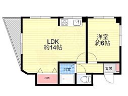 ハイツ後藤 1LDKの間取図画像