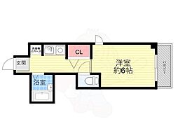 ディアコート川西 1Kの間取図画像