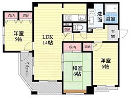 コパン鶴之荘 3LDKの間取図画像