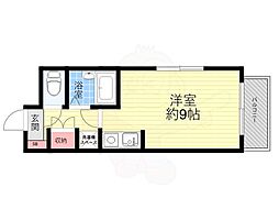 ダンディライオン宝塚 ワンルームの間取図画像