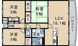 宝塚彩悠館 3LDKの間取図画像