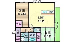 アイエヌ南花屋敷 2LDKの間取図画像