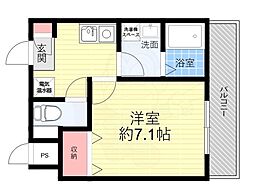 リーガルコート山本駅前 1Kの間取図画像